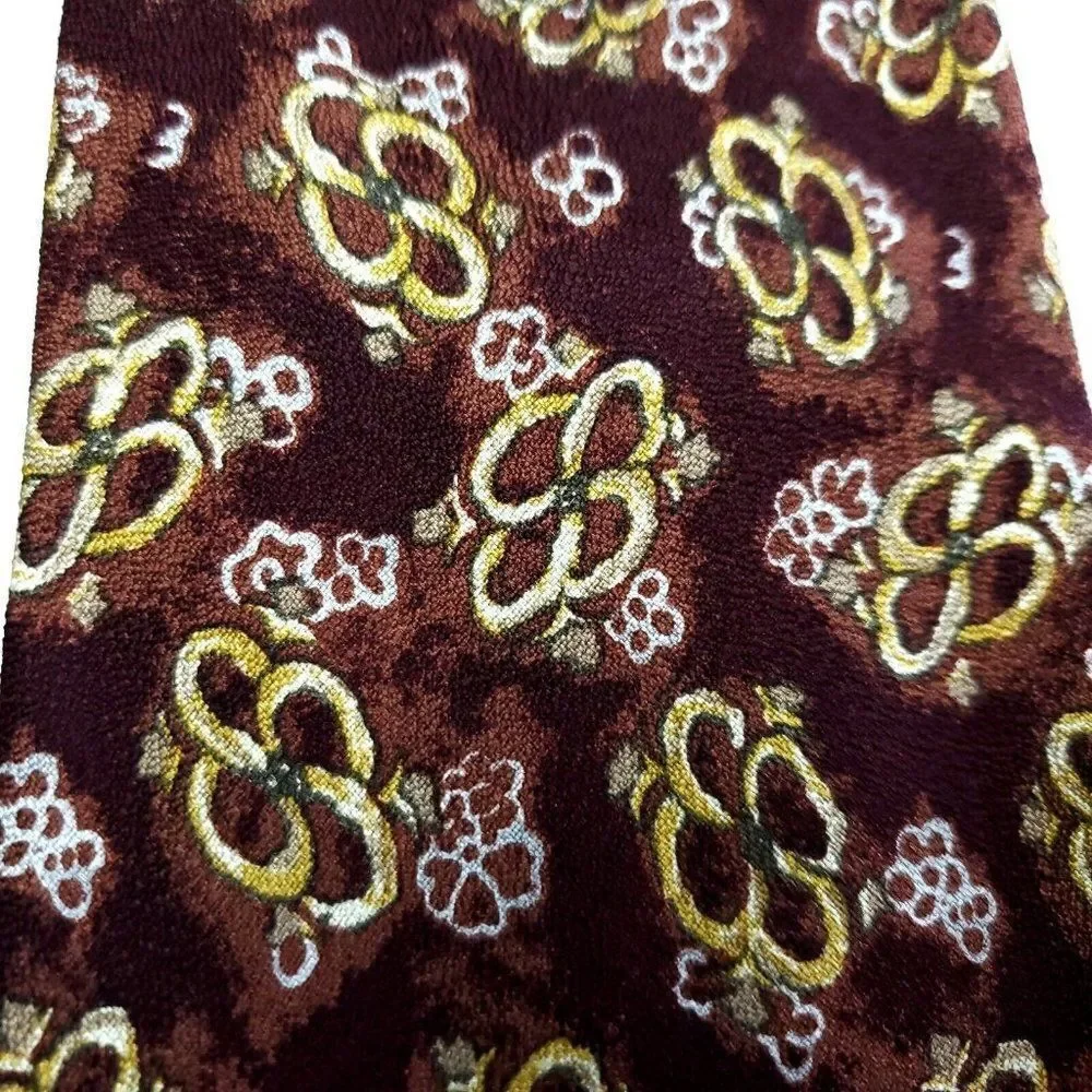 Joseph Abboud Print Floral‎ Red Wide Silk Tie